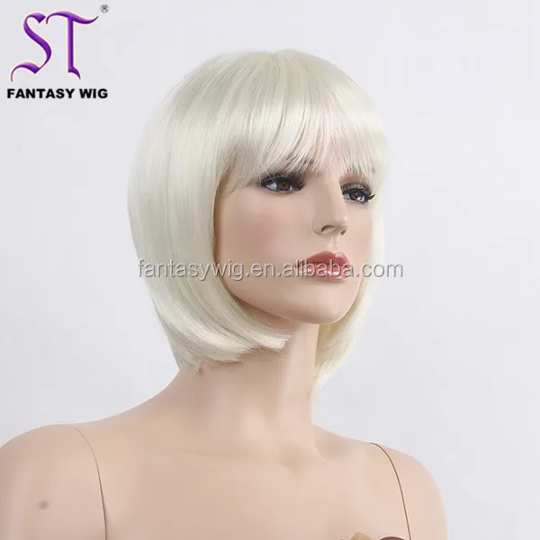 12" Short Blonde Straight Heat Resistant Synthetic Hair ...