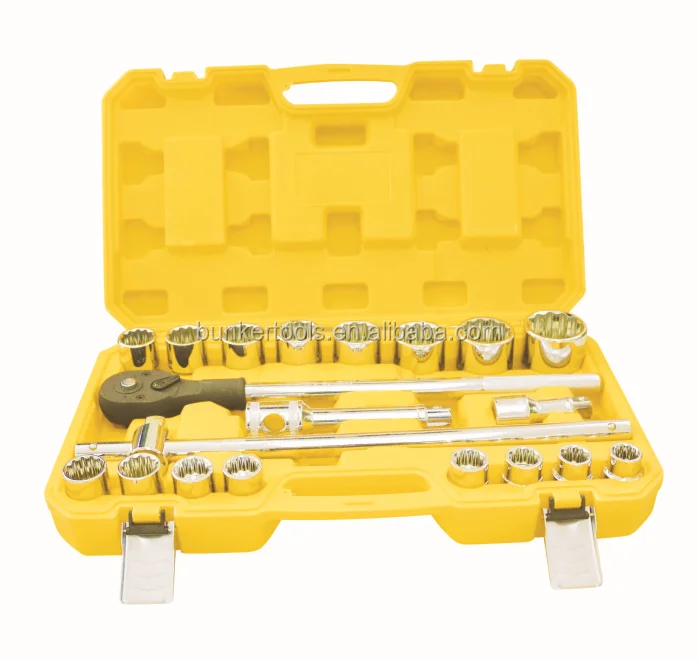 21pcs Metric Socket Wrench Set 3/4" Drive Bihex Socket Heavy Duty