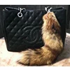 Fairy tail keychain Real fox fur keychain pendant long fox fur tails
