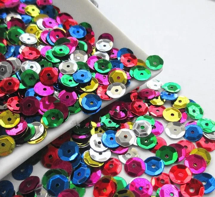 10000 SEQUINS PAILLETTE SPANGLES 2mm 4mm 6mm 8mm 10mm Flat Round Sewing Craft