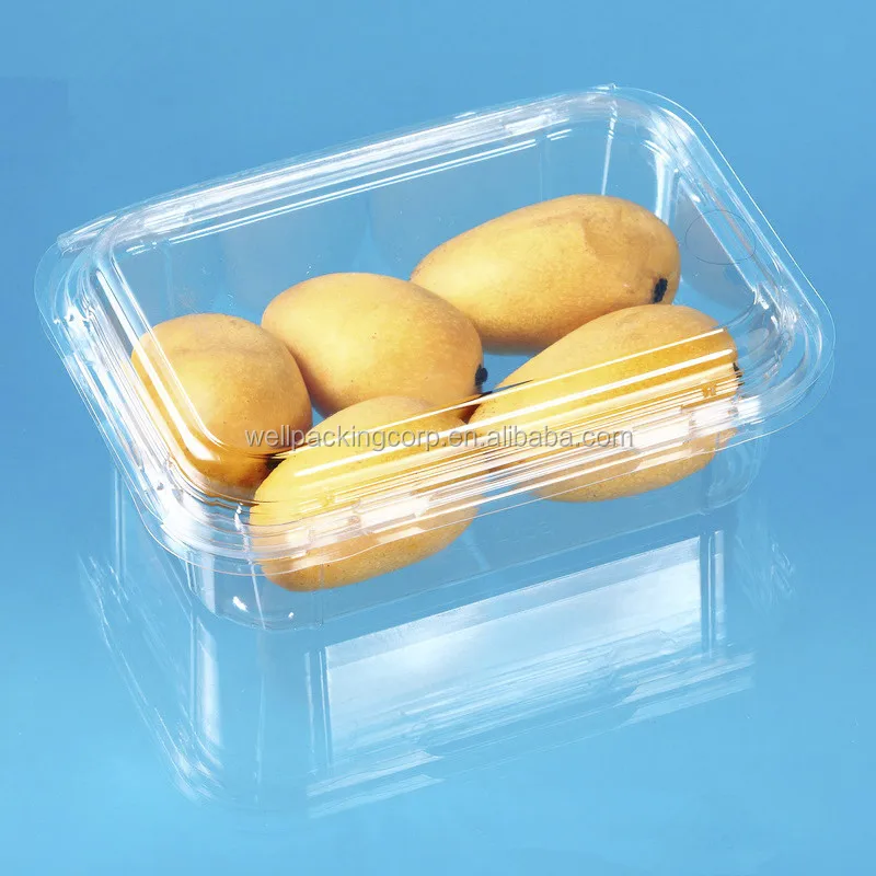 Disposable Plastic Fruit Container With Hinged Lid Buy Plastic Fruit