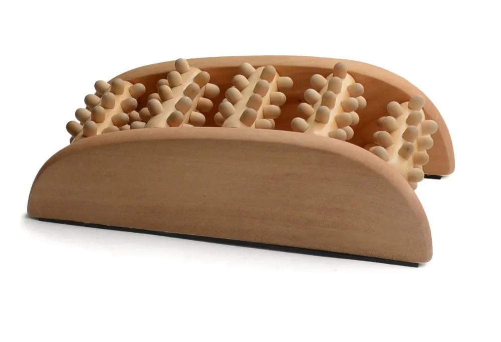 Bamboo Wooden Dual Foot Massager Roller Relieve Plantar Fasciitis,Heel,Foot Arch Pain & Stress