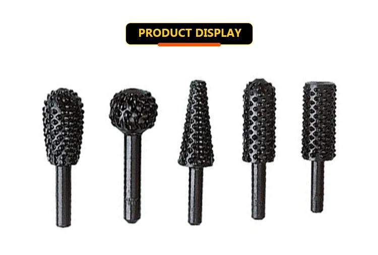 5pcs 1/4" Shank Steel Rotary Rasp File Burrs For Wood Bits Grinding