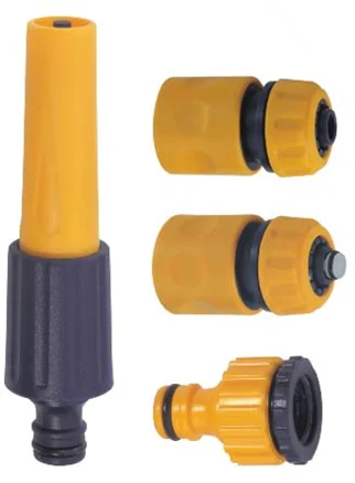 Plastic 2-way garden water gun with fitting set