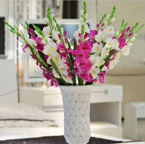 Wedding Decorative Artificial White Gladiolus Flowers Wholesale Buy