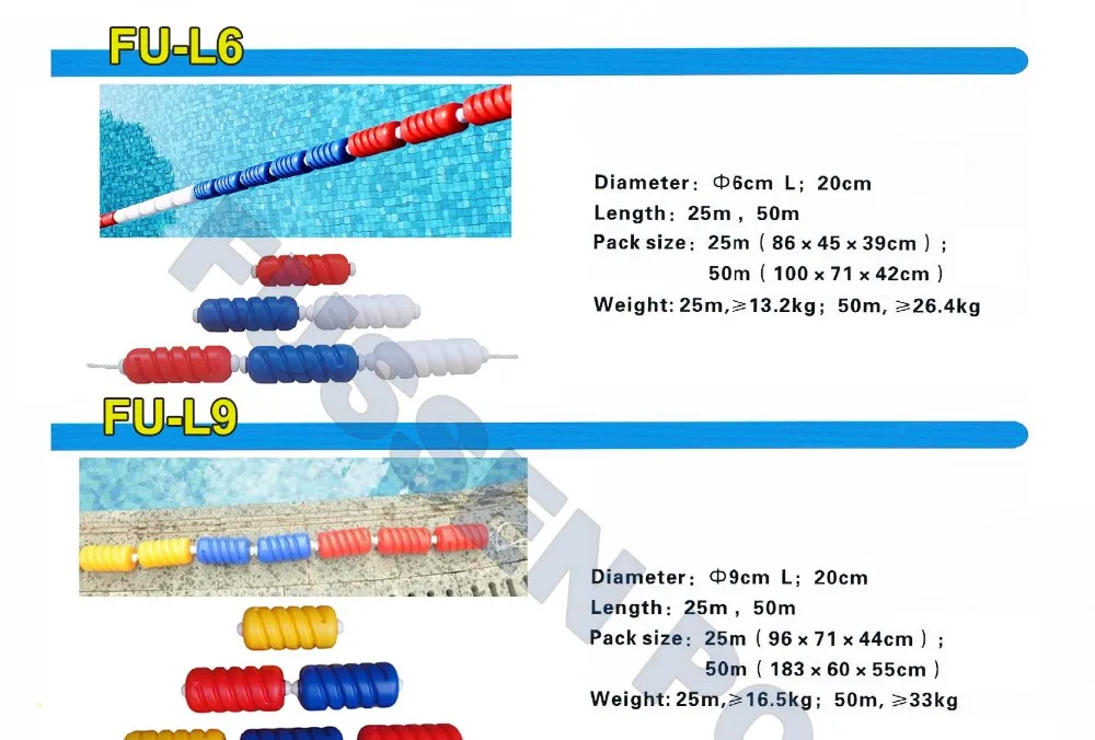 Swimming Competition UV Protection Plastic Racing lane line for swim pool
