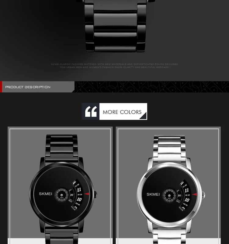 Skmei 1260 Quartz Black Watch Relojes Original Best Selling Men's