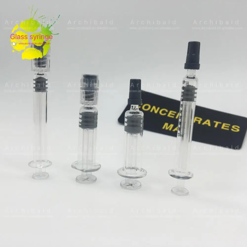 2017 Cbd Oil Atomizer Glass Metal Tip Cbd Oil Syringe 1ml Cbd Cartridge ...