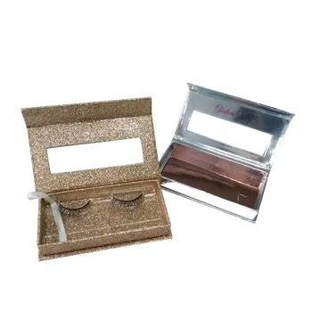 Download Glitter Gold Paper Plain Eyelash Storage Box Magnetic ...