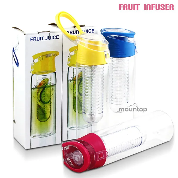 2016 Customized and wholesale water bottle joyshaker changing color flip top water infuser