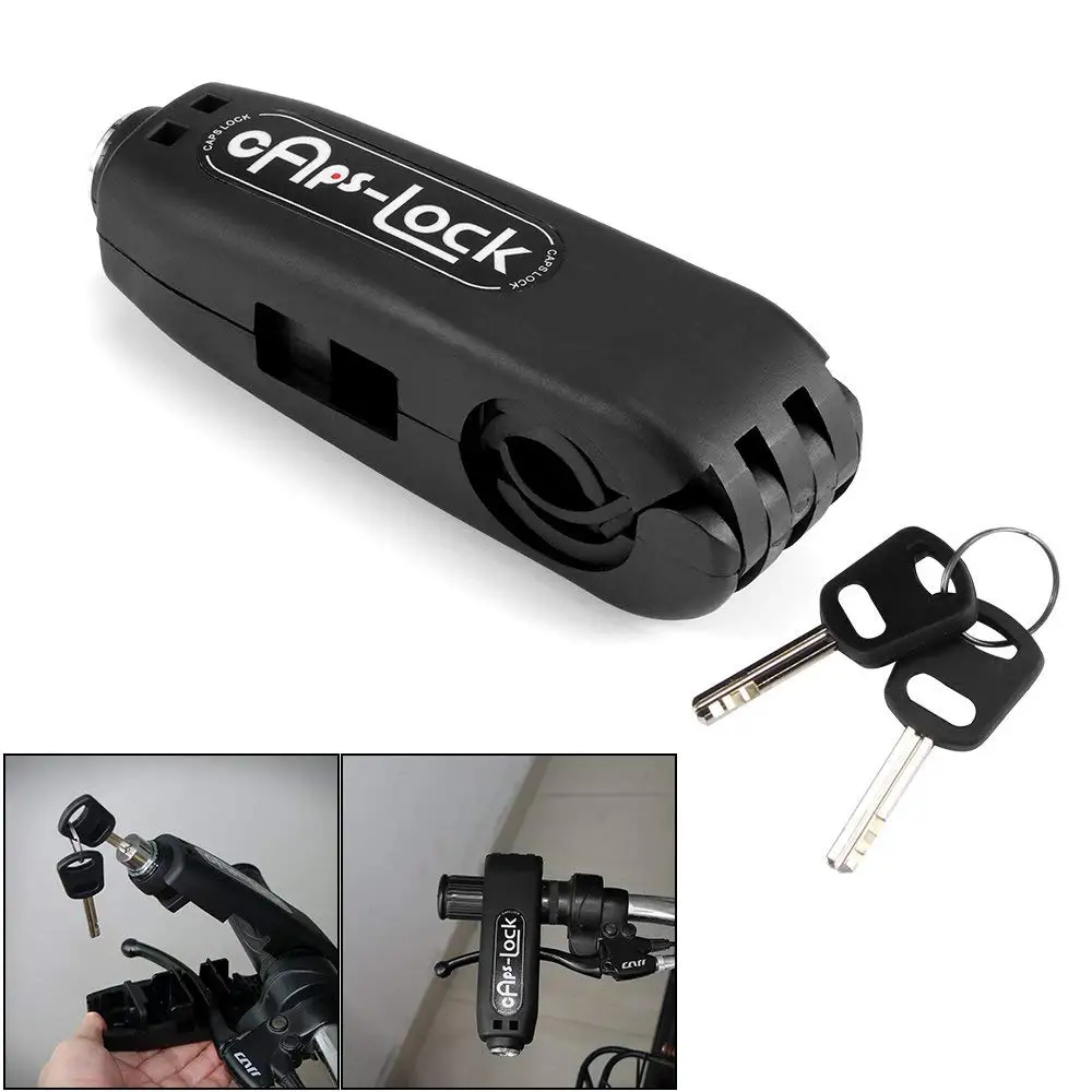 Ocamo Grip Lock Handlebar Grip Lock Anti-theft Brake Lever Security Lock Throttle for Motorcycle Scooter ATV black