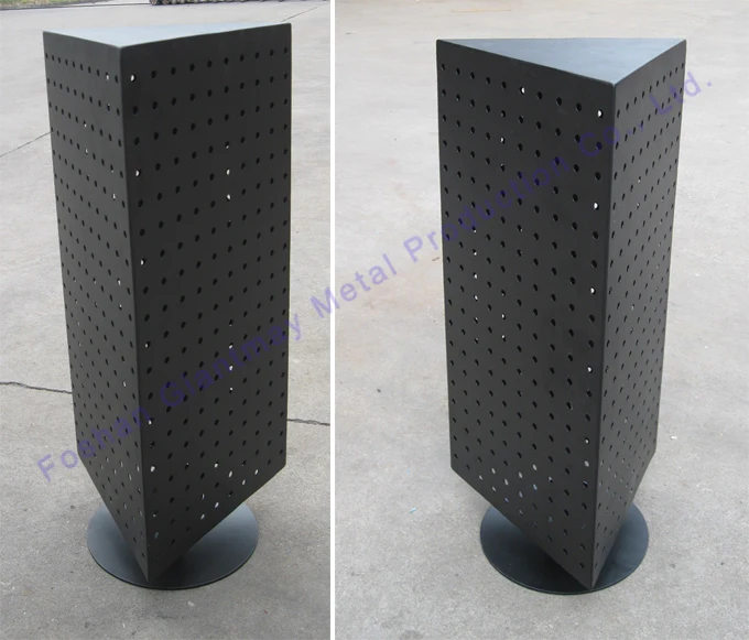 Wholesale Small Size Triangle Counter Rotating Metal Pegboard Floor