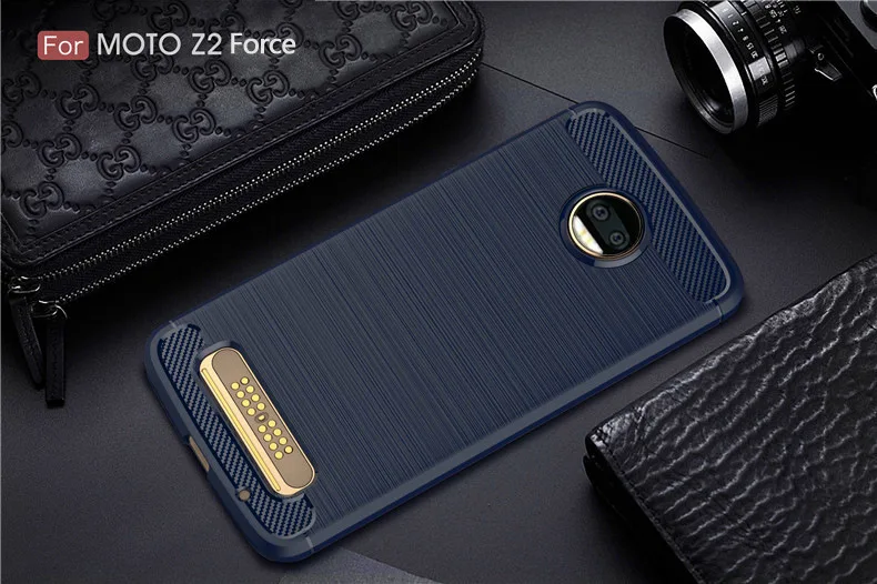2017 New Arrival Carbon Fiber Tpu case For Moto Z2 Force brushed tpu soft cover For Moto Z2 Force