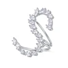 Mytys White Gold Letter S Shape Ring Cubic Stone Ring for Women r1878