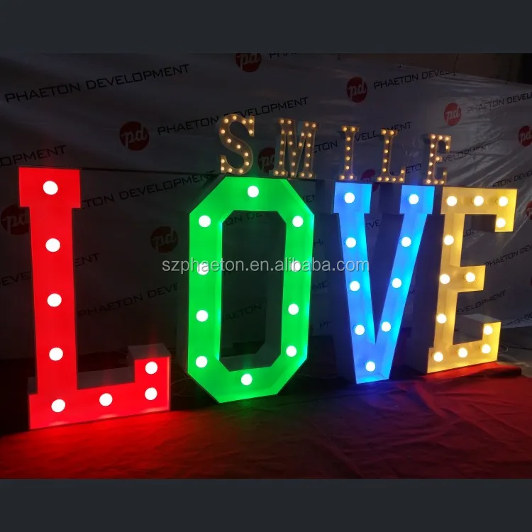 Free Standing Light Up Large Event Letter Decoration For Gorgeous