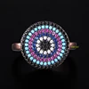 Sevenajewelry SAR7167 Simple 18k Ring Jewelry Designs for women , Colorful Stone S925 Rings micro pave setting