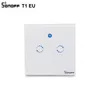 Sonoff T1 EU 2 Gang 1 Way Wifi Wall Switch Wireless Remote Light Relay App Touch Control Wifi Smart Switch Work with Alexa