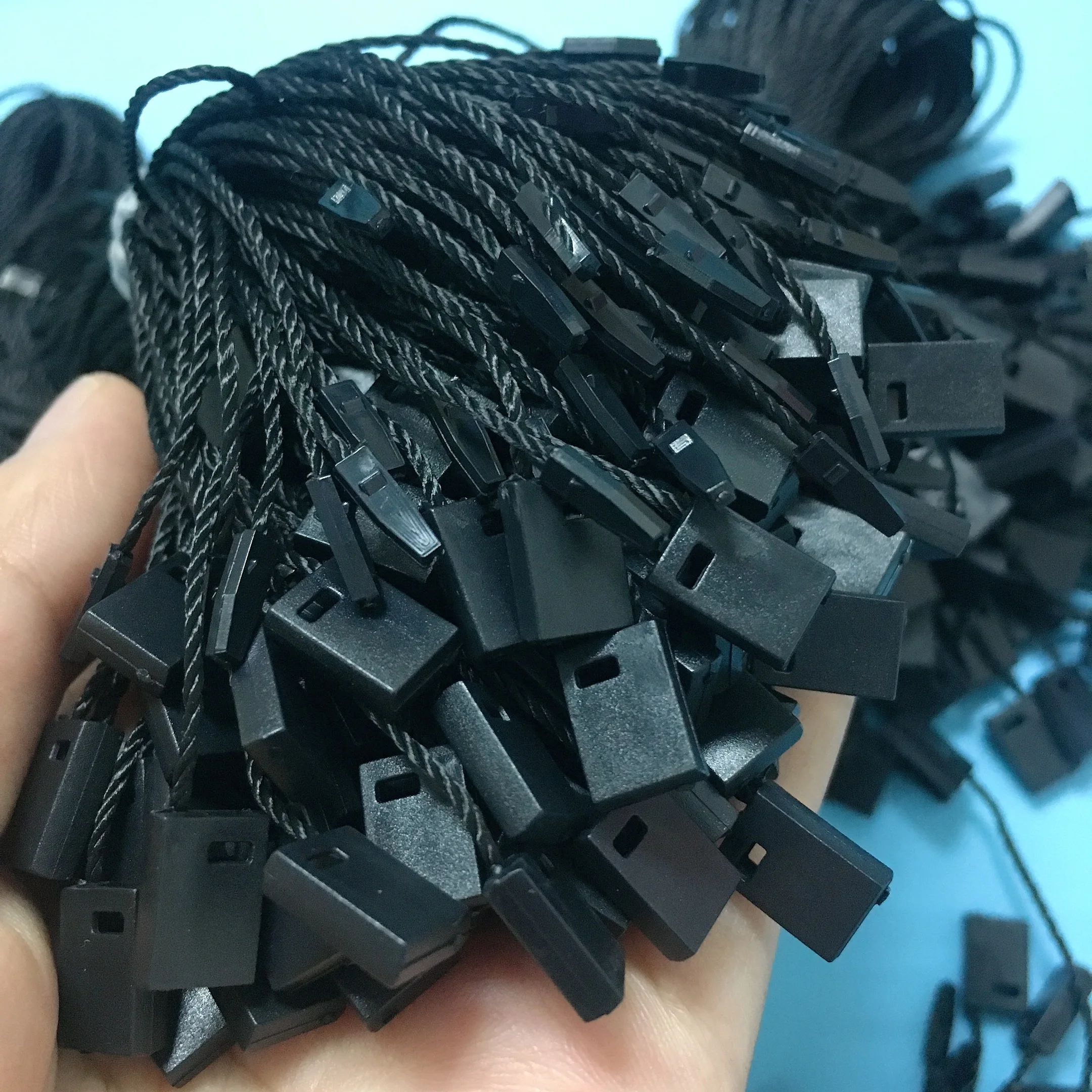 100Pcs Clothing Tag Rope Clothes Lanyard Single Hand Wearing Hanging Grain Plastic Square Buckle Label Polyester,Blue 100Pcs Clothing Tag Rope Clothes Lanyard Single Hand Wearing Hanging Grain Plastic Square Buckle Label Polyester,Blue
