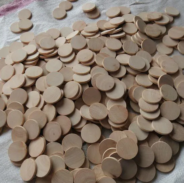 Wooden Round Blank Chips Solid Wooden Pieces With Hole Wholesale Buy