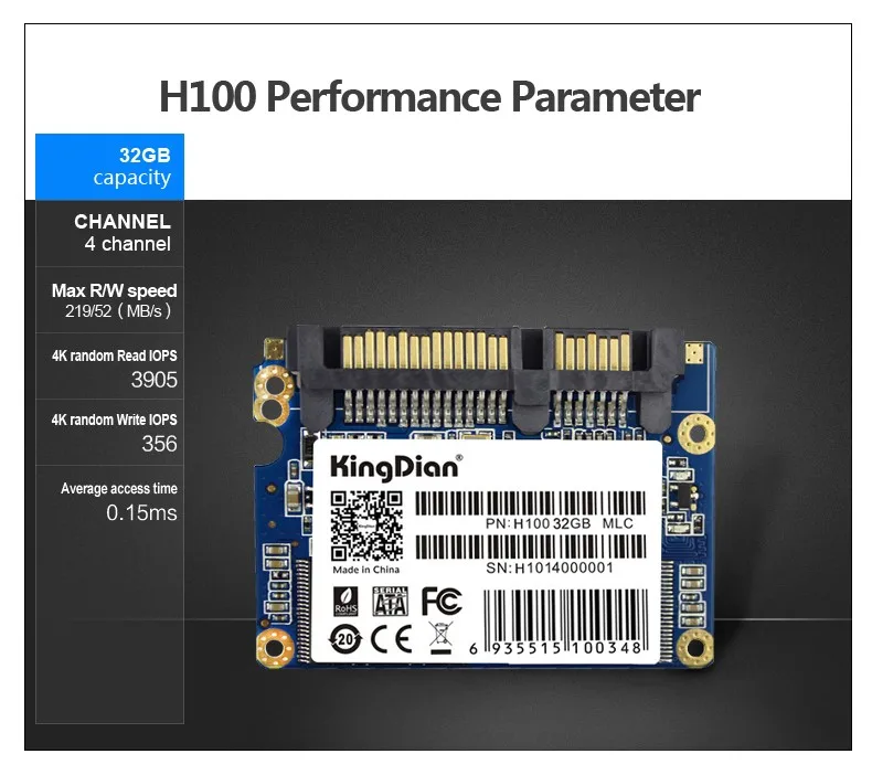Half Slim Sata Module 64gb Solid State Drive Hard Disc 1.8 Inch Micro ...