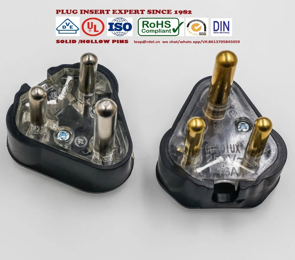 Saa035 220v South Africa 3 Pin Power Plug Hollow Type,Hollow Pin Buy South Africa Plugs Top