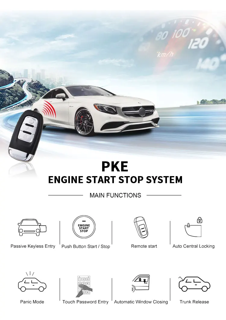 OBD Keyless Car Alarm Remot Start With Engine Push Button For Toyota INNOVA
