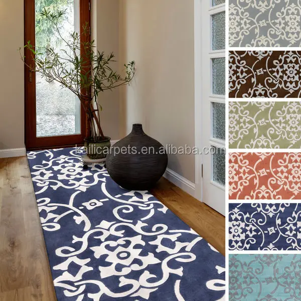 Hand Tufted Fl Contemporary Runner Rug 2 6 X 8 Hand Tufted Fl Contemporary Runner
