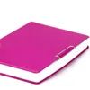 Perfect bound soft cover PU leather elastic closure business genuine dairy pen sublimation aluminium notebook metal cover