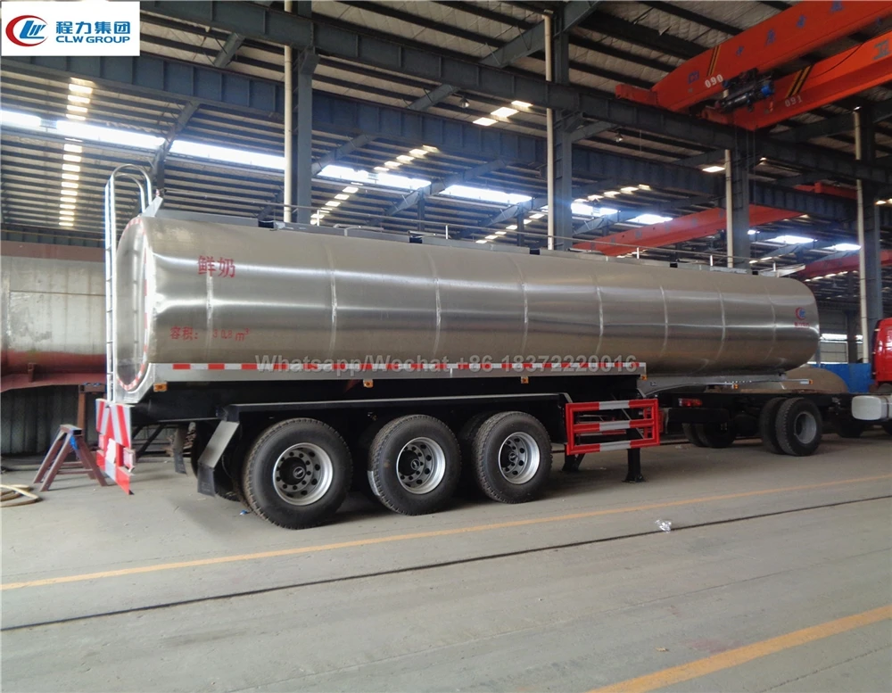 High Quality 30000 40000 Liters Tri Axle Milk Tank Semi Trailer
