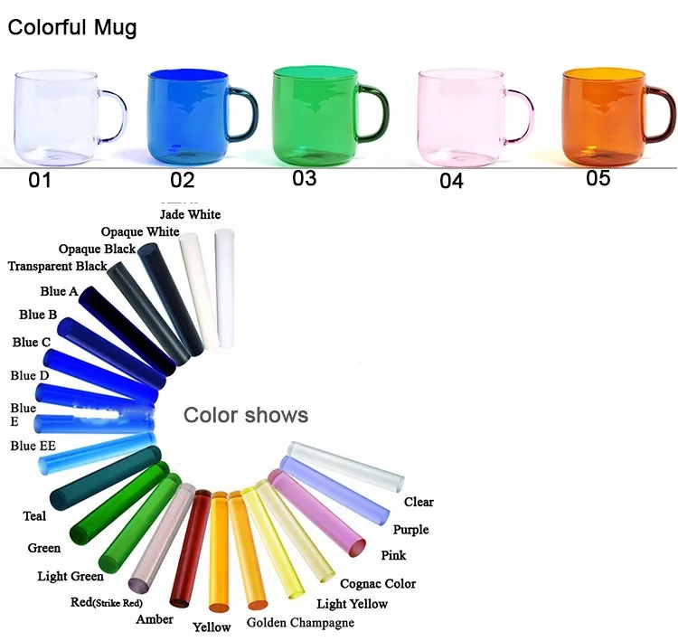 Different Color Borosilicate Glass Colored Glass Coffee Mug Buy
