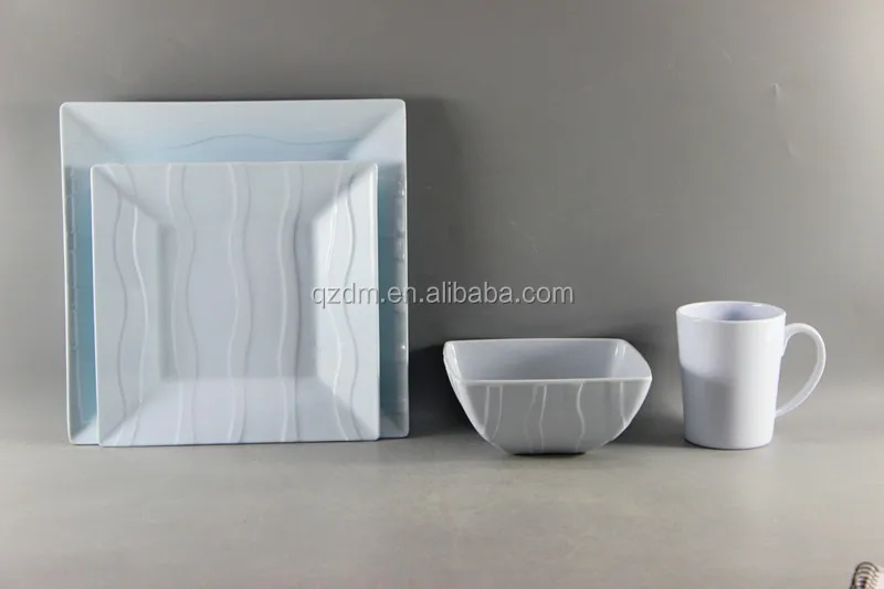 Creative Design Melamine Square Dinner Set Of 4pcs/16pcs/20pcs