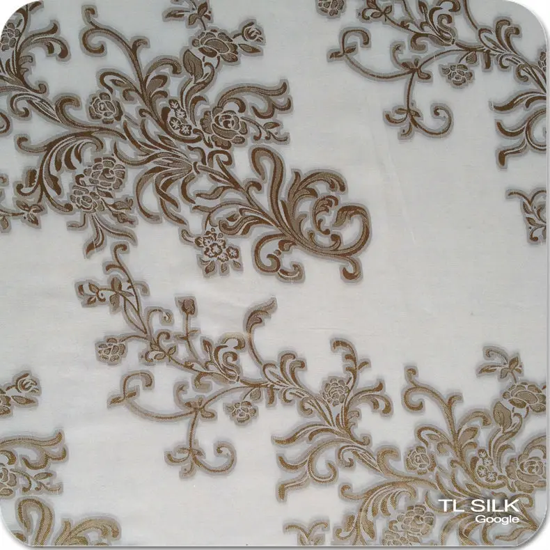 印度条纹设计丝绸锦缎提花金属面料 s77