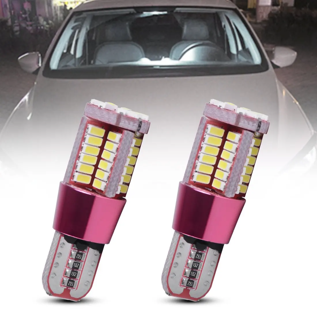 Trunk Lights GrandviewTM 2 x 616LM Super Bright Red T10 3014 57-smd 12v Canbus Lens W5W 194 168 LED Bulbs for Car Interior Lights Signal Lights Parking Lights