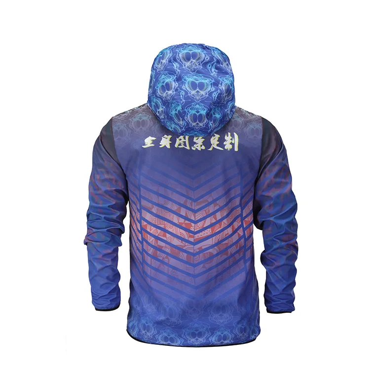 Wholesale Windbreaker Jackets Sublimation Cool Blue Pattern Mens
