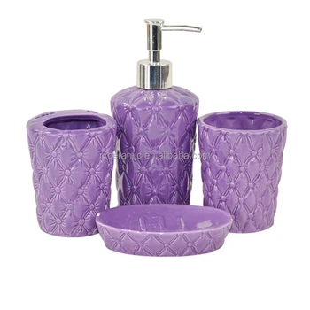Purple Bathroom Accessories Set Ceramic China Factory Direclty Purple Bathroom Accessories Set Ceramic China Factory Direclty