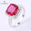 Factory wholesale Sterling silver jewelry ring Synthetic Ruby 925 silver ring women