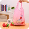 strawberry foldable handle bag, Strong & Durable Travel Recycle Tote Bags Foldable to Save Space with Various Color