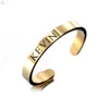 Engraved Bland Rose Gold 316L Stainless Steel Stamp Open Cuff Rings