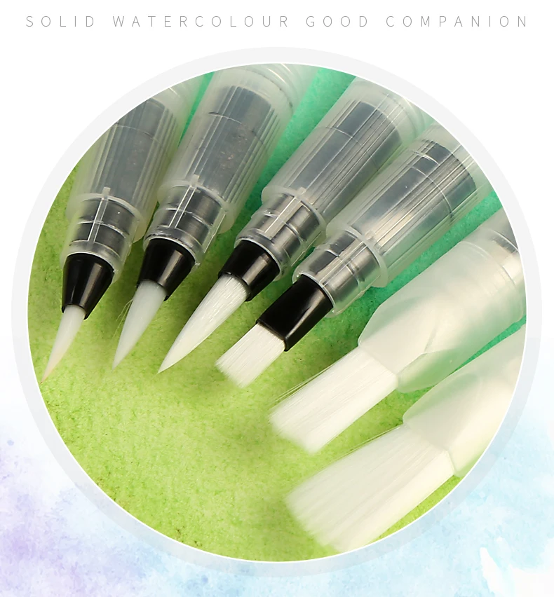 Bomeijia 6pcs Portable Paint Brush Water Color Brush Soft Watercolor