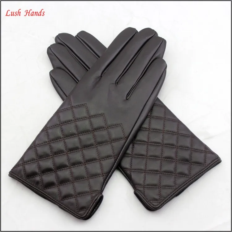 ladies wholesale fashion sheepskin embroidery leather hand gloves