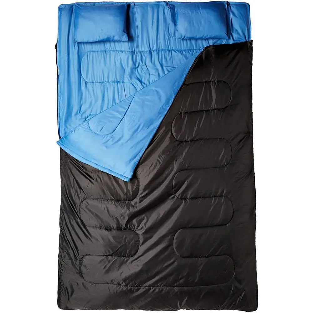 Double Two Person Sleeping Bag With 2 Pillows And A Carrying Bag For Adult Camping