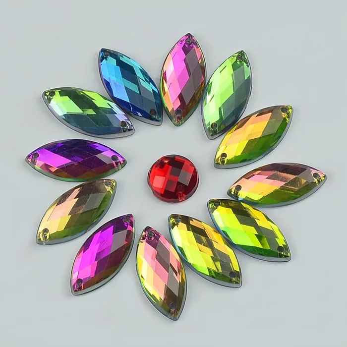 Flat back acrylic gem stones, point back acrylic gems rhinestone