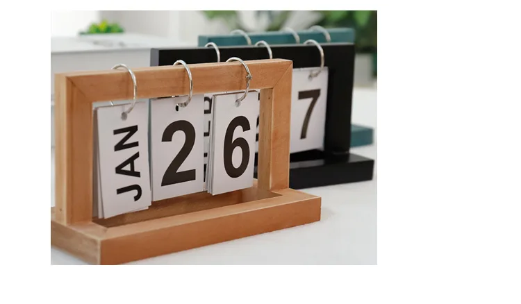 Flip Calendar Desktop Small Furnishings Standing Wooden Calendar - Buy ...