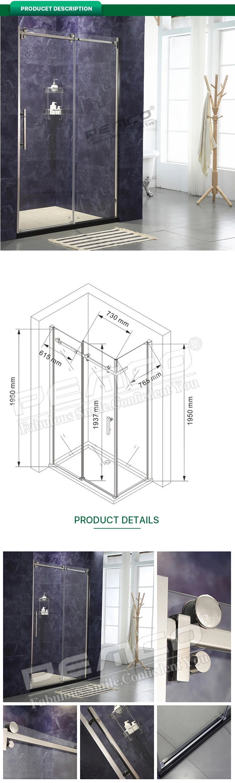 Stainless Steel Sliding Open Style Frameless Shower Enclosure Buy