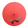 Custom Fabric Print Umbrella Red Flower Fabric Parasols Bridal Wedding Chinese Paper Umbrellas For Wedding Decoration