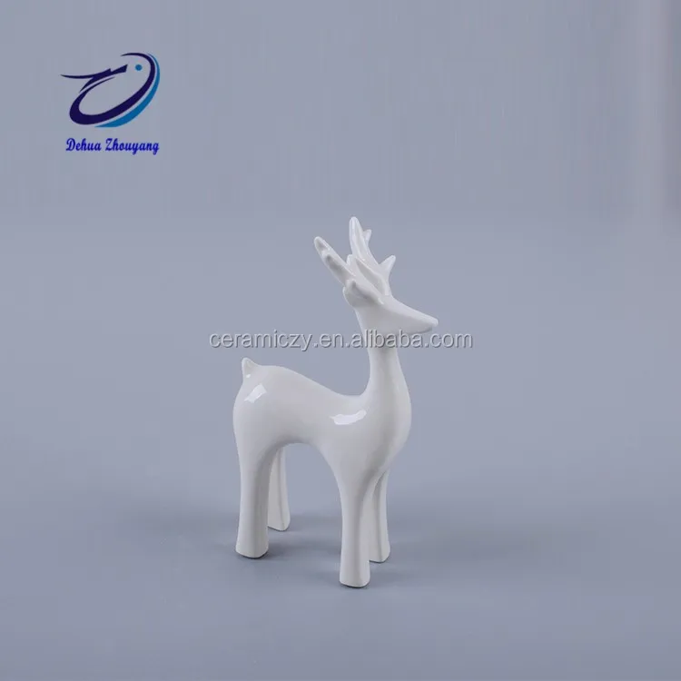 white ceramic reindeer figurine