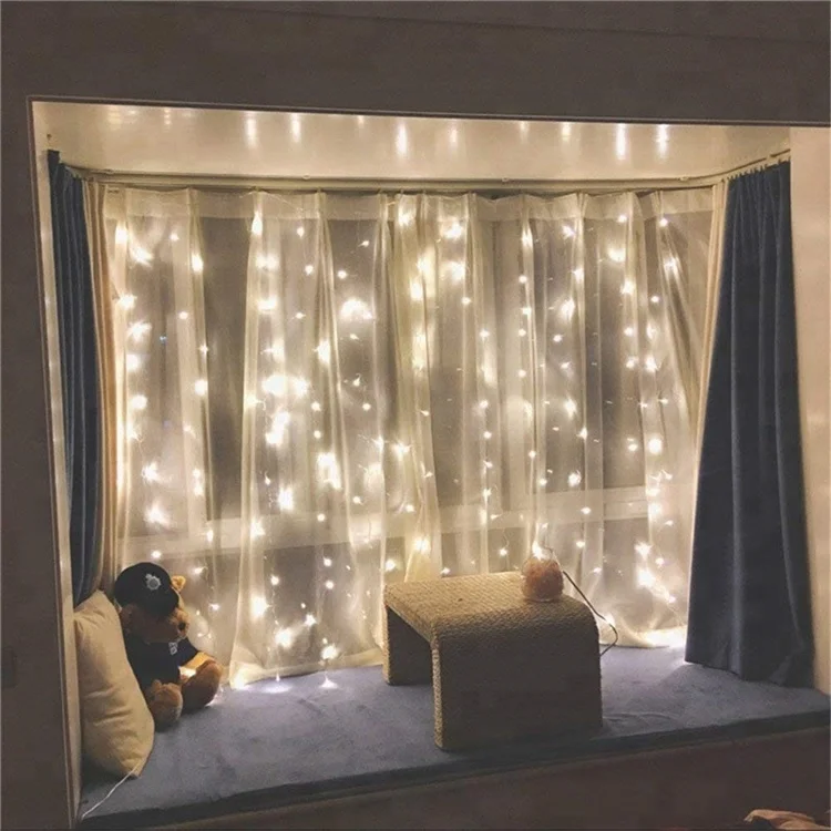 Decorative Fairy Icicle LED Window Waterfall Curtain String Twinkle Light .jpg