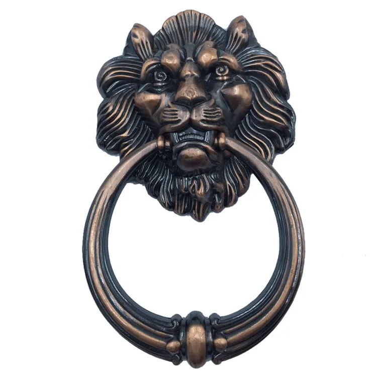 Furniture Hardware Antique Lion Head Round Drop Door Knockers Ring