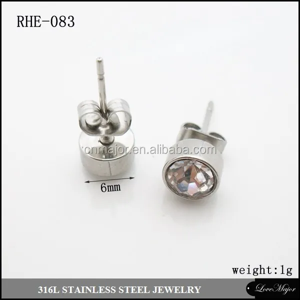 4mm Silver Surgical Stainless Steel Flat Pad Post Stud Earring Findings