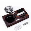 Luxury Rose Wood Cigar Ashtray Custom Cigar Ashtray With Accessories Table Top Ashtray